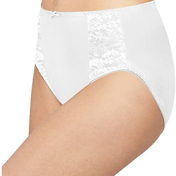 SOLD BALI DOUBLE SUPPORT HI CUT Brief Panties Underwear Women WHITE SIZE 9/2X - Picture 1 of 1